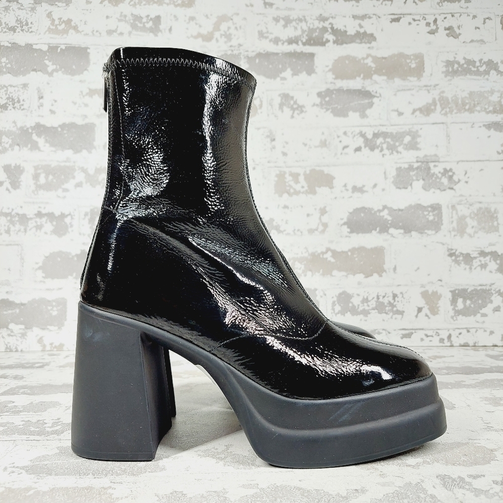 New Free People Double Stack Back Zip Platform Boot i 215 - Picture 5 of 13